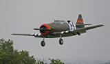 North American T6 à l'atterrissage