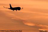 Southwest Airlines B737-7H4 on approach at sunset aviation airline stock photo #3075