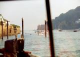 Dartmouth Ferry in middle of river Dart.