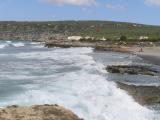 Waves reach the beach