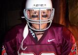 football player handsome man big arms