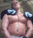 football player big pecs chest biceps