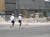 She is the first woman through the Lone Pine time station. Only 13 miles to go!