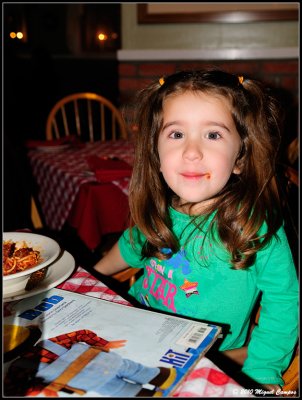 Little lady at her birthdat dinner