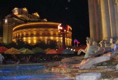 Caesar Palace hotel by night