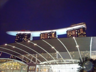 Marina Bay Sands resort hotel at night 2