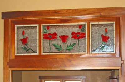 Stained Glass Transom Over Library Door