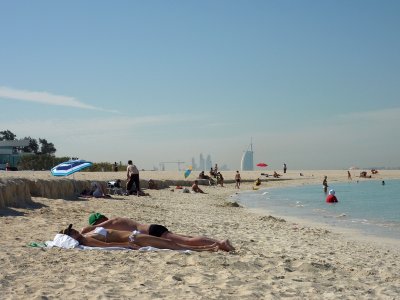 Sunbath at  Jumeirah beach Dubai UAE