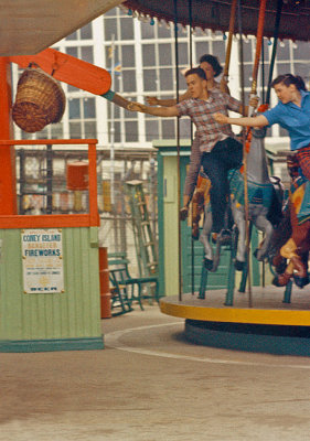 Reaching  for the Brass Ring - Coney Island,  NY   Circa 1957
