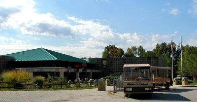 Tram in front of Visitor Center