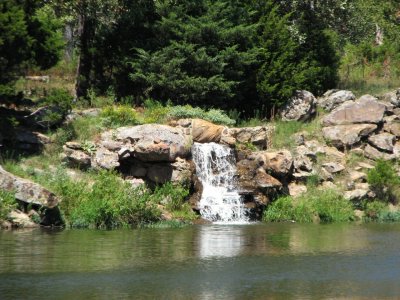 Woolaroc waterfall.