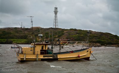 Fishing boat safe at Currie Harbour