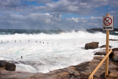 Mahon Pool in bad weather