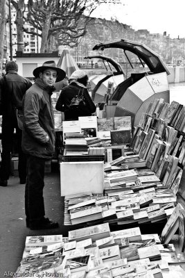 Books sellers along the River Rhone