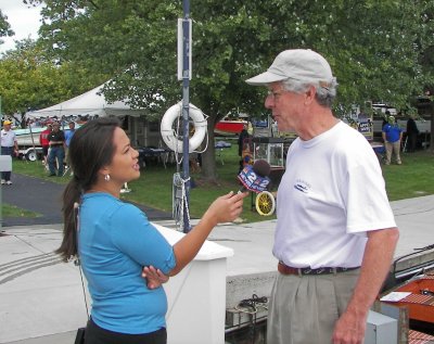 Rocky Nagel being interviewed by Heather Ly from WGRZ-TV