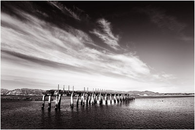 The old railway bridge at the Barmouth