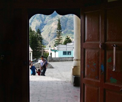 Through the church door