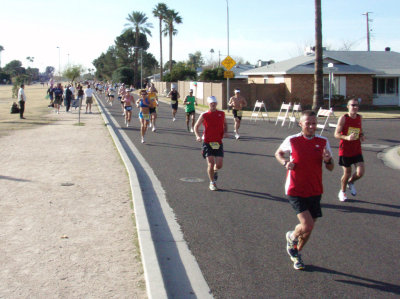 Mile 14 - Runners heading North on 47th Street