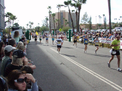 Runners approaching the finish line
