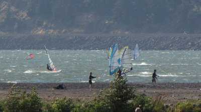 Windsurfers on the Columbia River