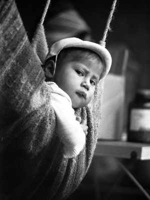 Otavalo Indian baby at HCJB mobile clinic