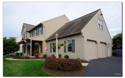 trimmed back hedges and replaced porch lamp