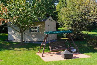 Shed and Swing on Patio