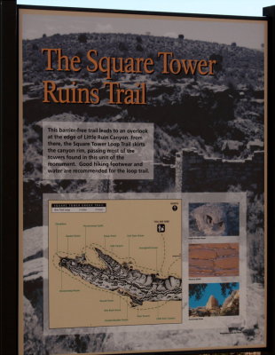 The Square Tower Ruins Trail sign
