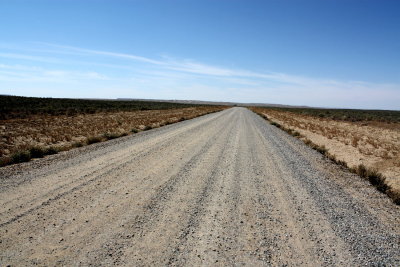 Washboard gravel road into Chaco Culture