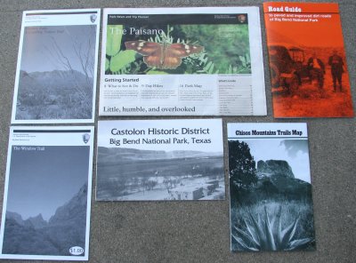 Big Bend pamplets and brochures
