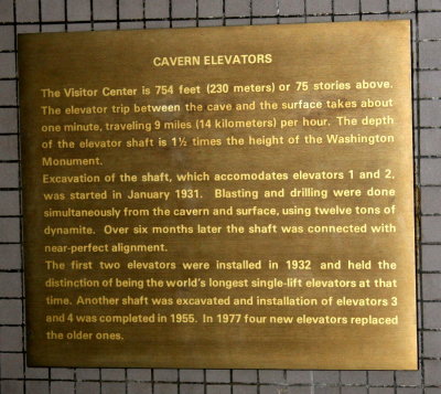 Cavern elevator information
