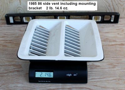 1985-86 side vent weight