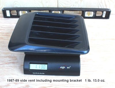 1987-89 side vent weight