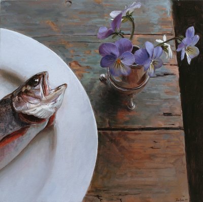 10. Brook Trout and Violets 12 x12