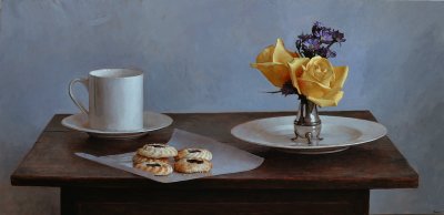 12. Still Life with Yellow and Purple 14 3/4 x 30 1/4
