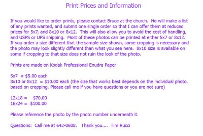 PRINT PRICES and Information