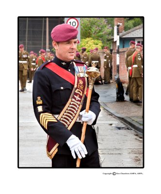 The Drum Major  Band of the Parachute Regiment. 