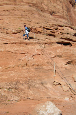 Up the chains to Corona Arch 6233