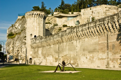 walled city - strange sculpture - Avignon