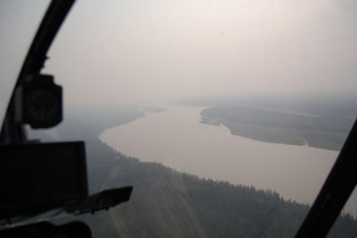 Tanana River in the smoke