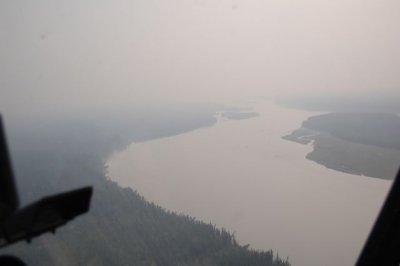 Tanana River in the smoke