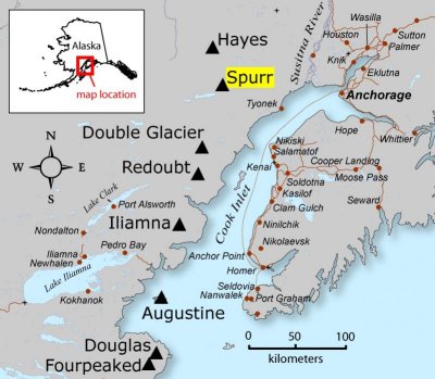 Area Map  (Alaska Volcano Observatory map)