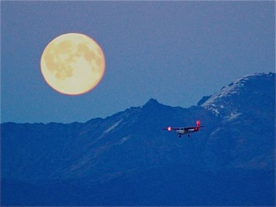 Take Flight Alaska Cessna 172 with the Full Moon at MRI