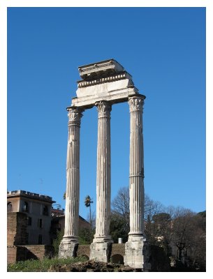 Three columns of the Temple of Castor and Pollux