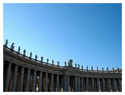 The 140 statues of saints along the Colonnade