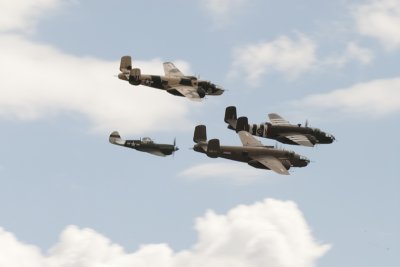 B-25 Mitchells and P-40 Kittyhawk