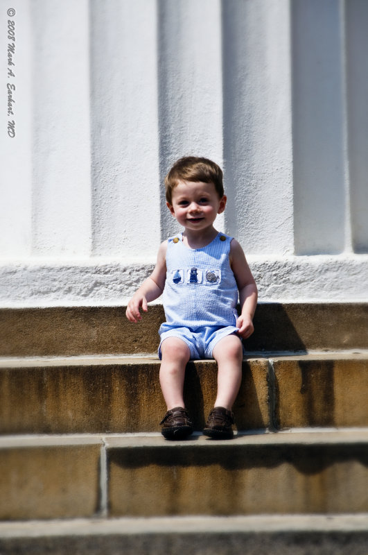 Standing By One Of the White Columns of the Chapel on UGA's North Campus