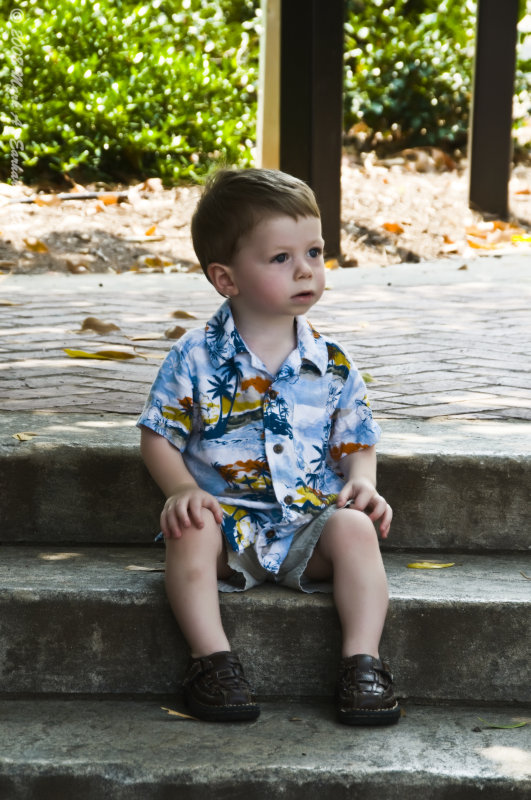 Eli Poses On The Steps In Front Of The UGA Arches (Take 2)