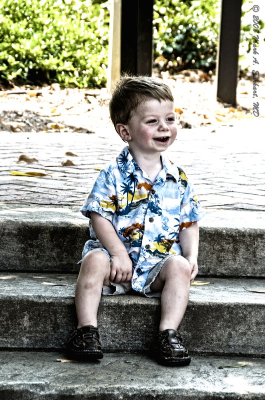 Eli Poses On The Steps In Front Of The UGA Arches (Take 3)