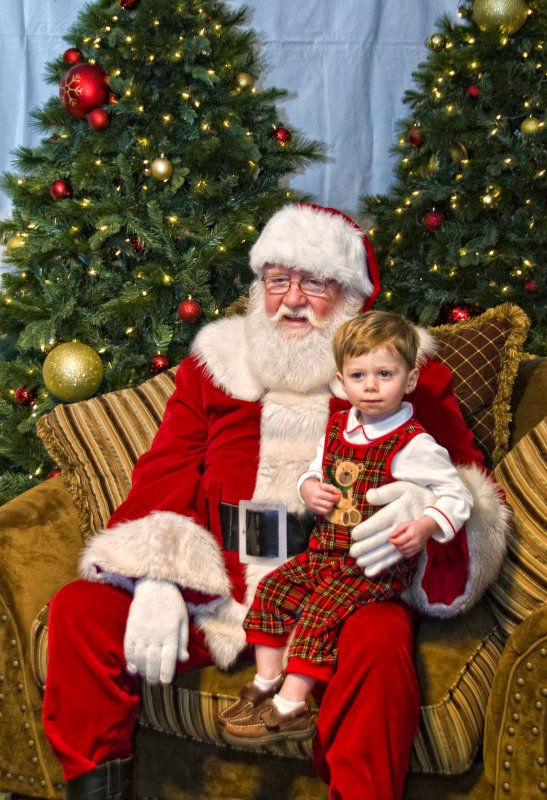Eli In Santas Lap (High Contrast Version)